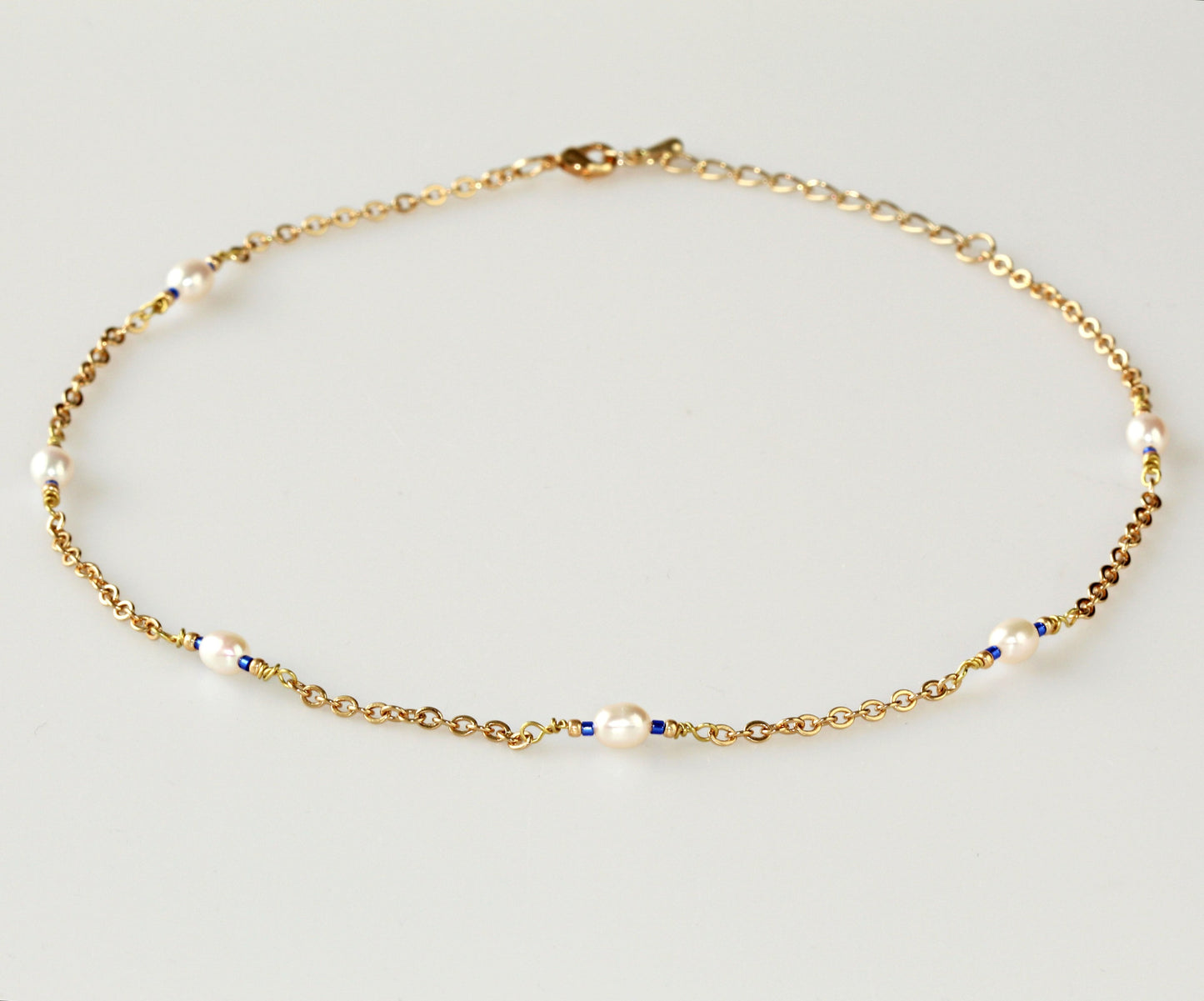 Sapphire Pearl Choker