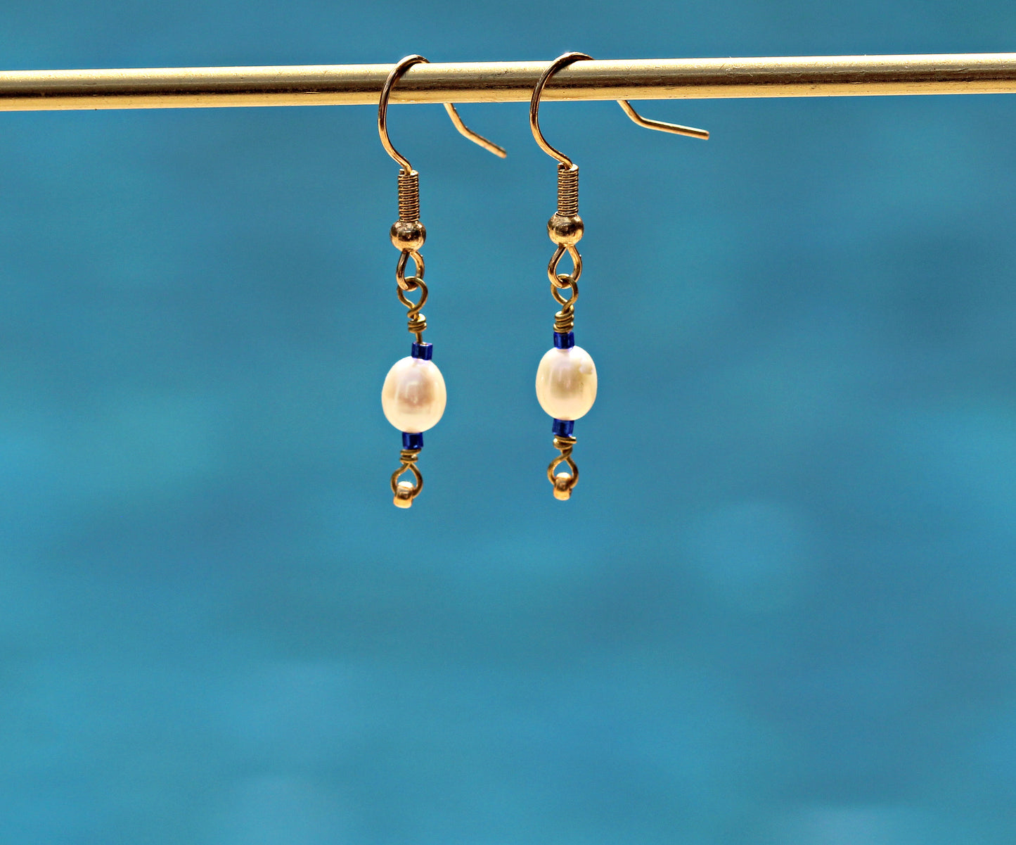 Sapphire Pearl Earrings